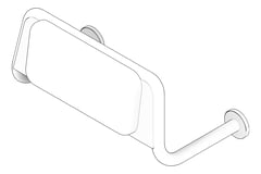 3D Documentation Image of BackRest Toilet Fienza Care Cushion Plate