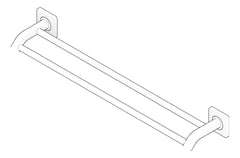 3D Documentation Image of TowelRail Double Fienza Sansa 600