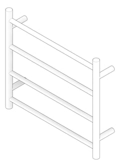 3D Documentation Image of TowelRail Heated Fienza Isabella 4Bars