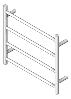 3D Shaded Image of TowelRail Heated Fienza Isabella 4Bars