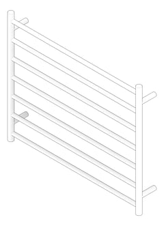 3D Documentation Image of TowelRail Heated Fienza Isabella 7Bars 900