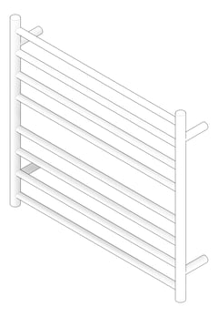 3D Documentation Image of TowelRail Heated Fienza Isabella 8Bars