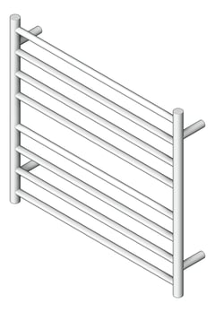 3D Shaded Image of TowelRail Heated Fienza Isabella 8Bars