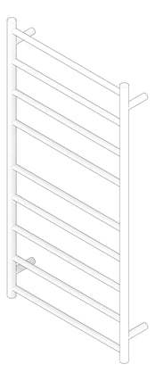 3D Documentation Image of TowelRail Heated Fienza Isabella 9Bars