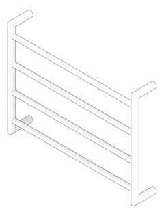 3D Documentation Image of TowelRail Heated Fienza Kaya 4Bars