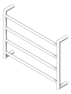 3D Shaded Image of TowelRail Heated Fienza Kaya 4Bars