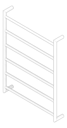3D Documentation Image of TowelRail Heated Fienza Kaya 6Bars