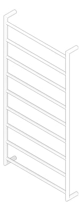 3D Documentation Image of TowelRail Heated Fienza Kaya 9Bars