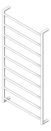 3D Shaded Image of TowelRail Heated Fienza Kaya 9Bars