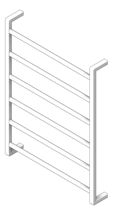 3D Shaded Image of TowelRail Heated Fienza Koko 6Bars