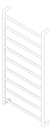 3D Documentation Image of TowelRail Heated Fienza Koko 9Bars