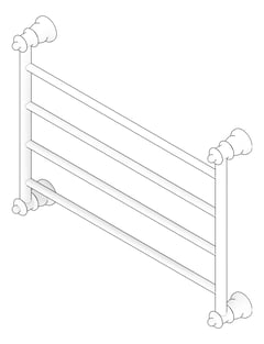 3D Documentation Image of TowelRail Heated Fienza Lilian 4Bars