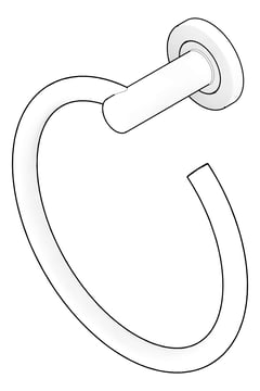 3D Documentation Image of TowelRing Single Fienza Kaya