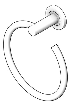 3D Shaded Image of TowelRing Single Fienza Kaya