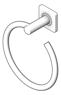 3D Shaded Image of TowelRing SurfaceMount Fienza Sansa