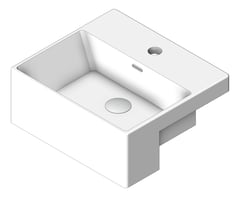 3D Shaded Image of Basin SemiRecessed Fienza Petra Mini