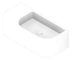 3D Documentation Image of Basin WallHung Fienza Blanca Concrete Right