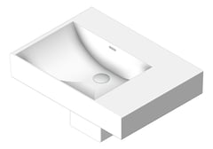 3D Shaded Image of Basin WallHung Fienza Tono Care Shroud Left