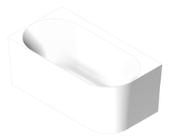 3D Shaded Image of Bath Corner Fienza Chloe 1400 Right