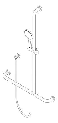 3D Documentation Image of Shower Rail Fienza LucianaCare Accessible Right