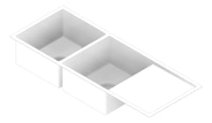 3D Documentation Image of Sink Kitchen Fienza Hana Double DoubleBowl