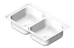 3D Shaded Image of Sink Kitchen Fienza Tiva Double