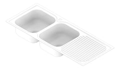 3D Documentation Image of Sink Kitchen Fienza Tiva Double Left