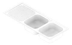 3D Documentation Image of Sink Kitchen Fienza Tiva Double Right