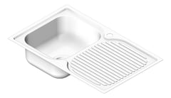 3D Shaded Image of Sink Kitchen Fienza Tiva Left