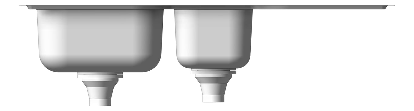 Front Image of Sink Kitchen Fienza Tiva OneAndHalfBowl Left