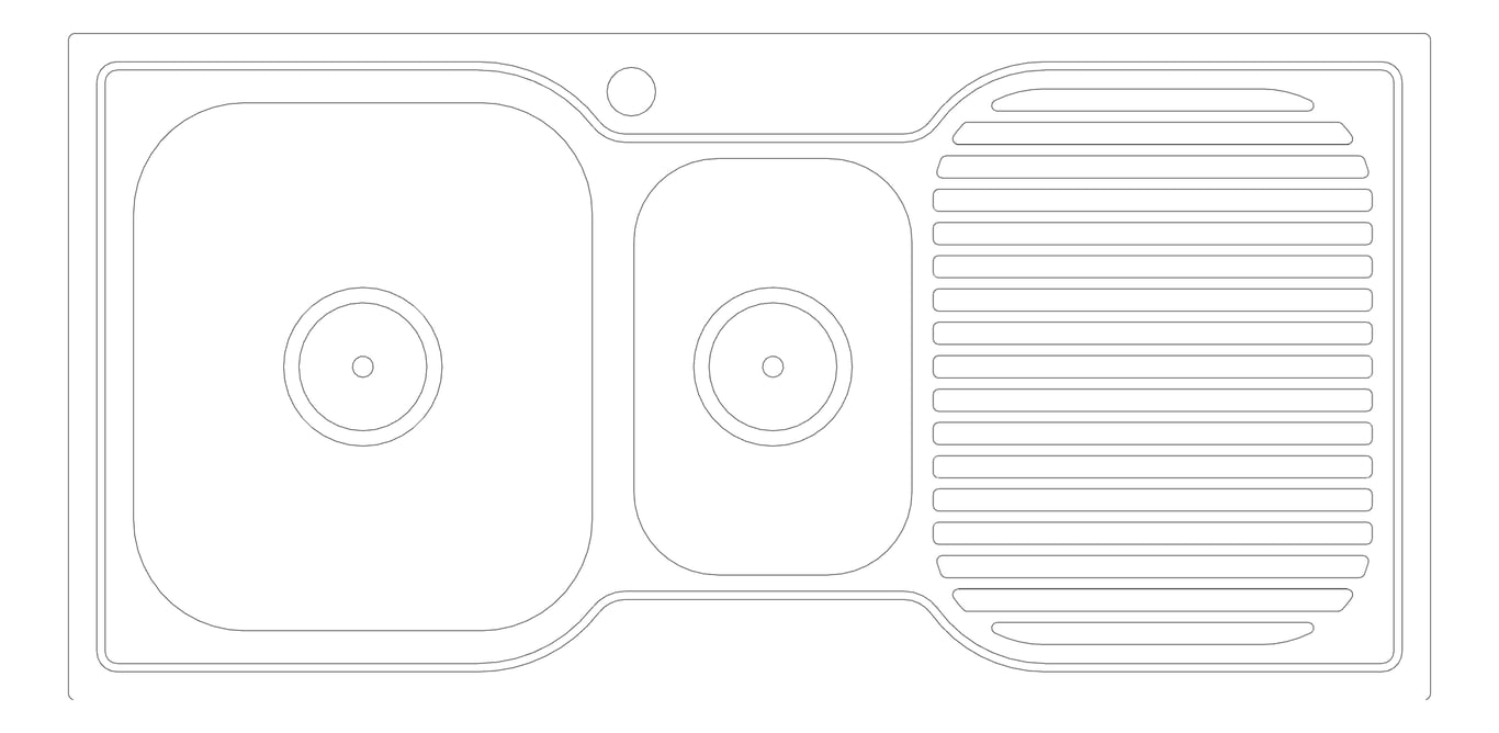 Plan Image of Sink Kitchen Fienza Tiva OneAndHalfBowl Left
