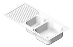 3D Shaded Image of Sink Kitchen Fienza Tiva OneAndHalfBowl Right