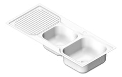 3D Shaded Image of Sink Kitchen Fienza Tiva OneAndThreeQuarterBowl Right