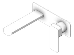 3D Shaded Image of MixerSet Wall Fienza Tono RectangularPlate