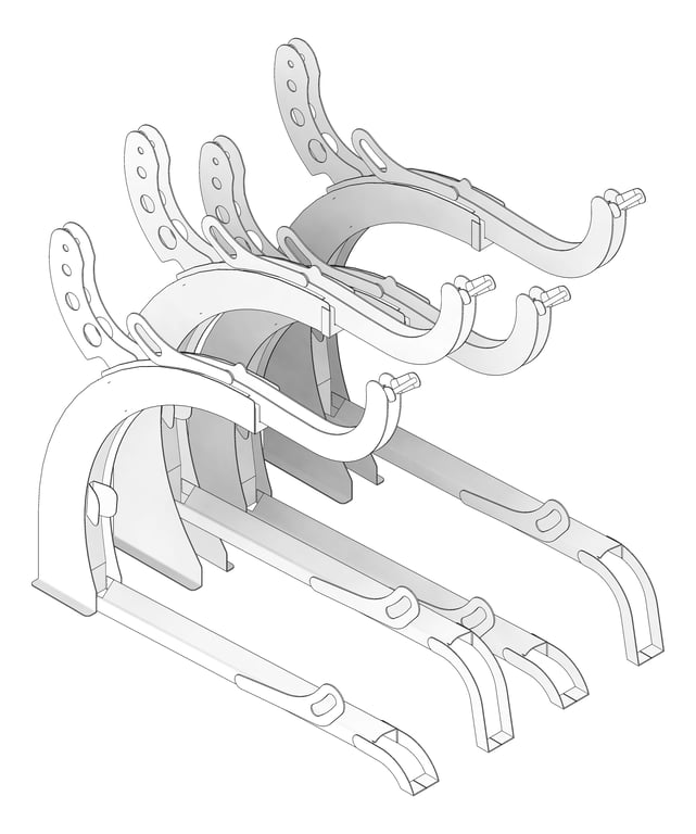 3D Documentation Image of Rack Bicycle FiveAtHeart Arc SingleSided Staggered