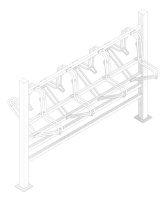 3D Documentation Image of Rack Bicycle FiveAtHeart Cradle StandardSteelFrame SingleLevel