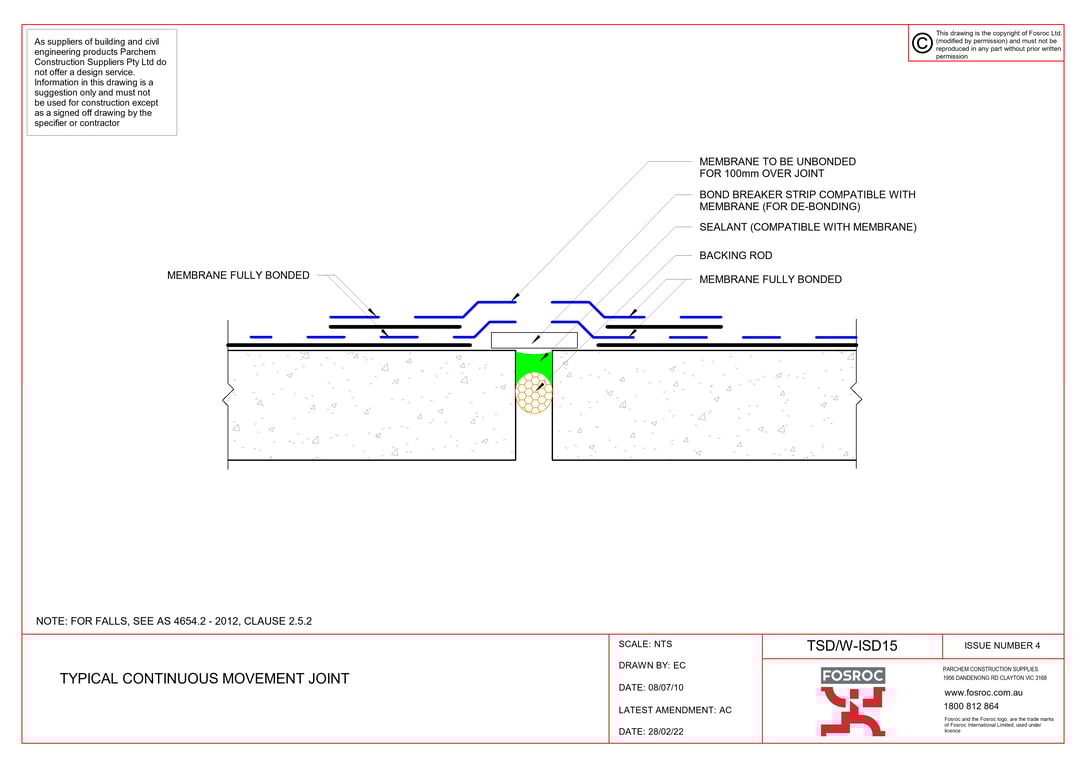 Navigate to TSD-W-ISD15 - TYPICAL CONTINUOUS MOVEMENT JOINT
