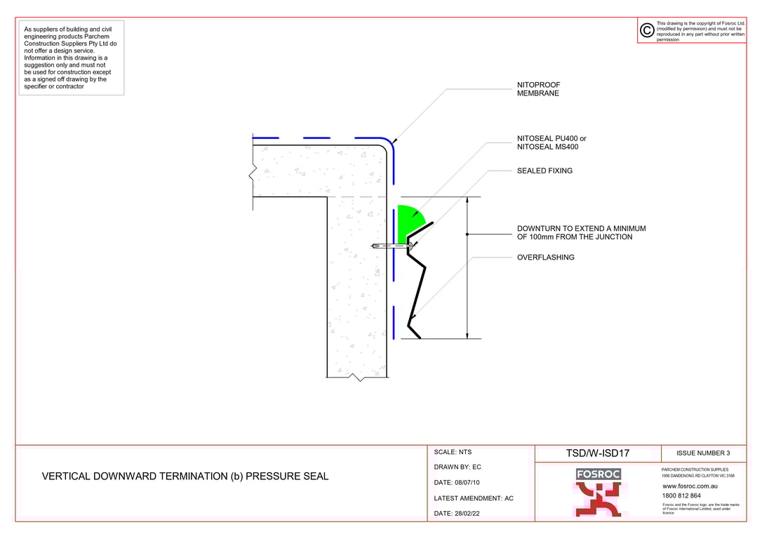 Navigate to TSD-W-ISD17 - VERTICAL DOWNWARD TERMINATION (b) PRESSURE SEAL