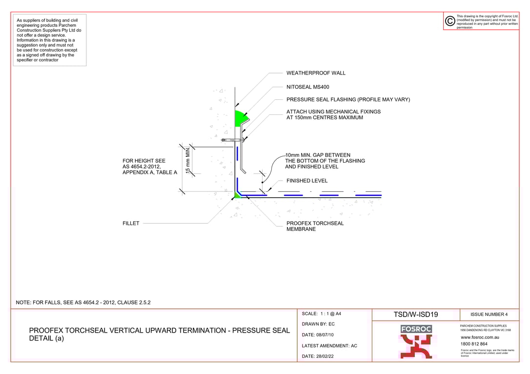  Image of TSD-W-ISD19 - PROOFEX TORCHSEAL VERTICAL UPWARD TERMINATION - PRESSURE SEAL DETAIL (a)