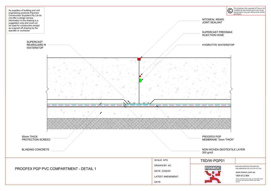 Navigate to TSD-W-PGP01 - PROOFEX PGP PVC COMPARTMENT - DETAIL 1