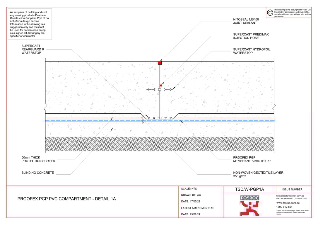 Navigate to TSD-W-PGP1A - PROOFEX PGP PVC COMPARTMENT - DETAIL 1A