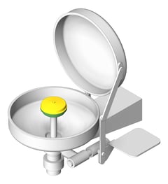 3D Shaded Image of Basin SafetyWashStation GalvinEngineering GalvinSafeAxion WallMounted HandActivated