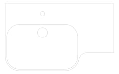Plan Image of Basin WallHung GalvinEngineering GalvinAssist NoOverflow Left