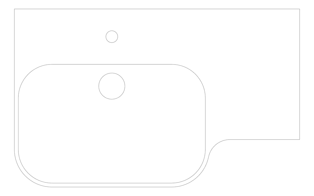 Plan Image of Basin WallHung GalvinEngineering GalvinAssist NoOverflow Left