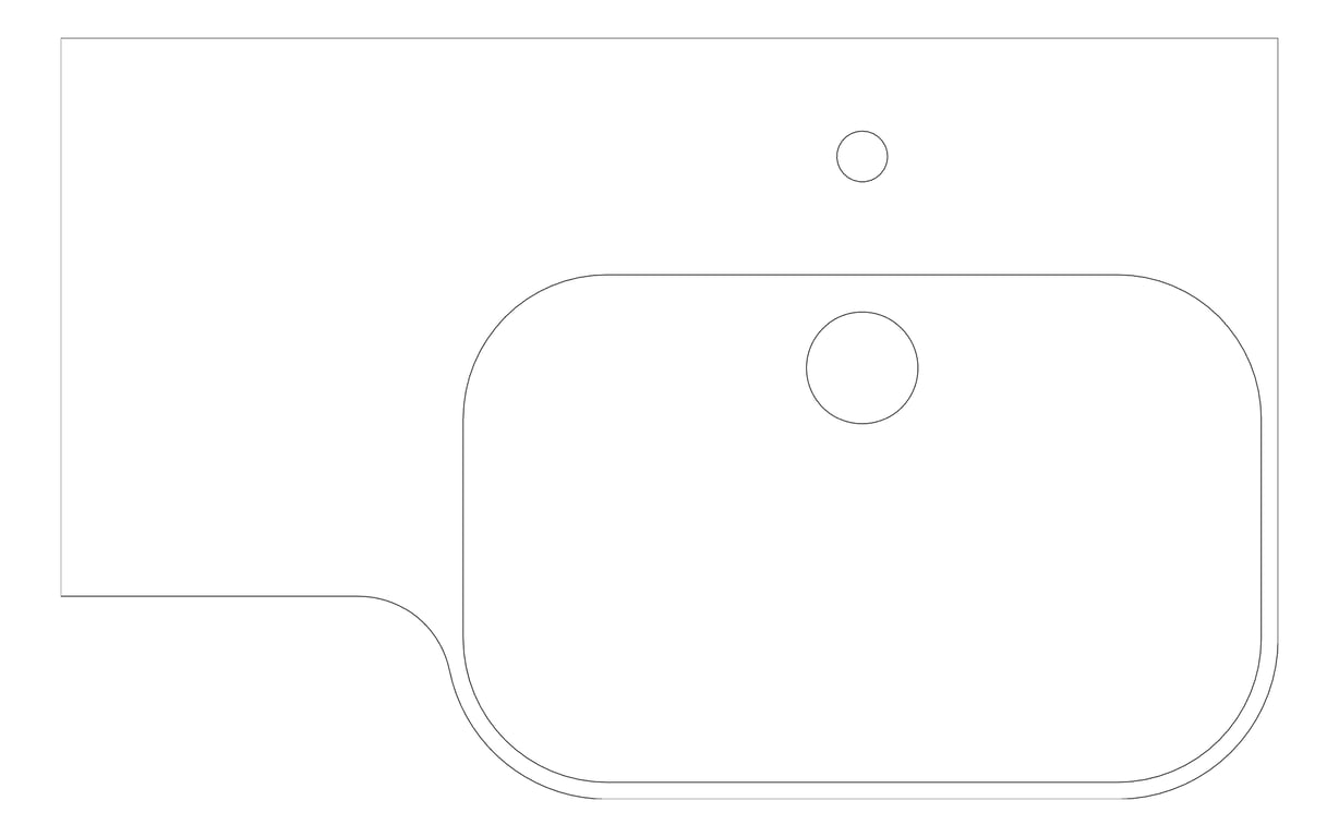 Plan Image of Basin WallHung GalvinEngineering GalvinAssist NoOverflow Right