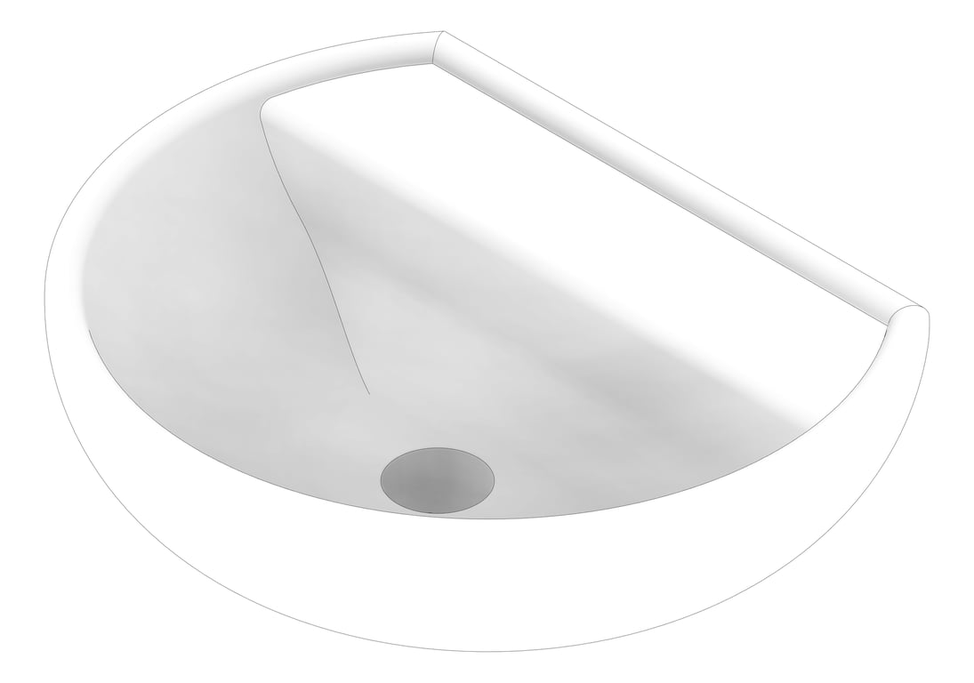3D Documentation Image of Basin WallHung GalvinEngineering KoloRekord 50cm