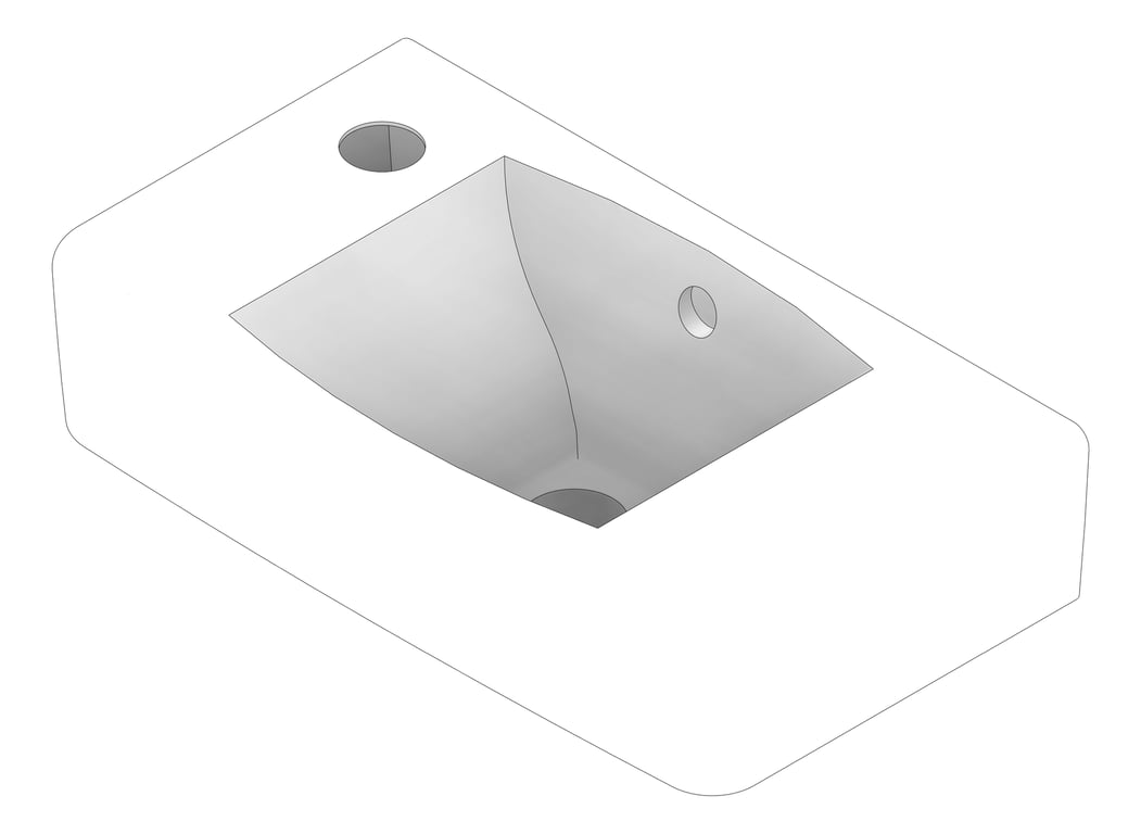 3D Documentation Image of Basin WallHung GalvinEngineering SelnovaCompact Left
