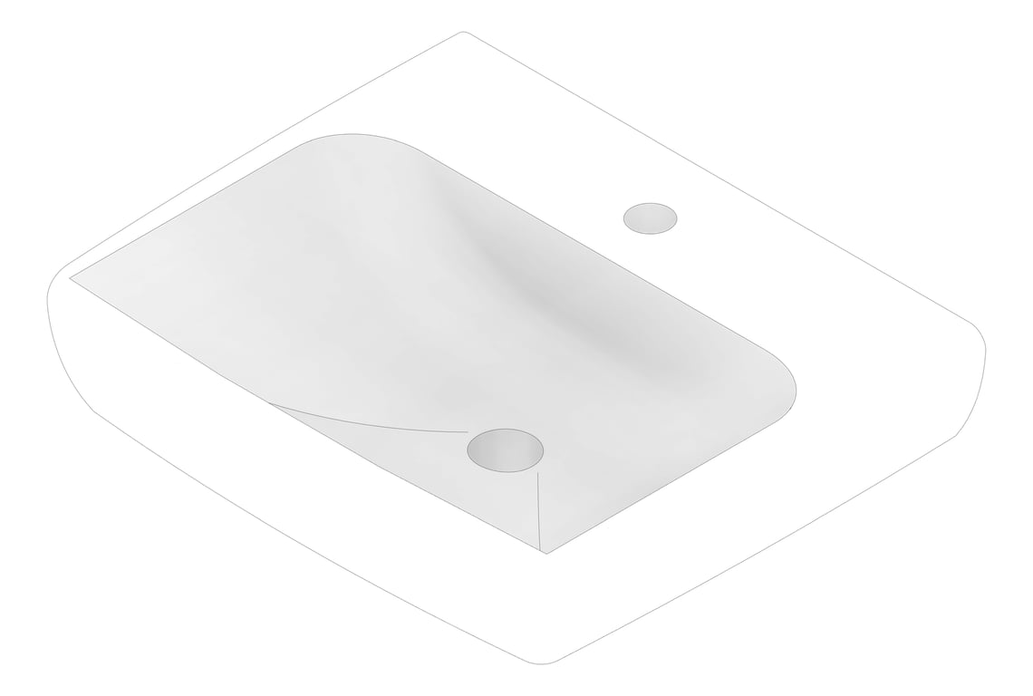 3D Documentation Image of Basin WallHung GalvinEngineering SelnovaSquare 50cm