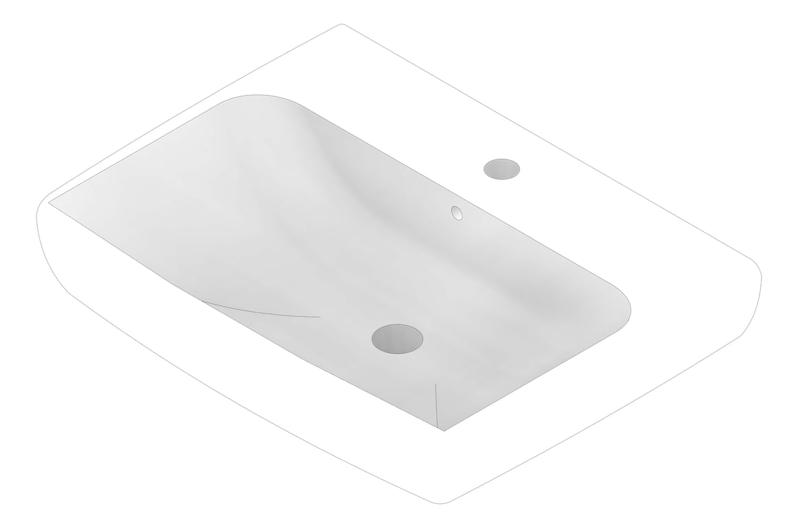 3D Documentation Image of Basin WallHung GalvinEngineering SelnovaSquare 60cm