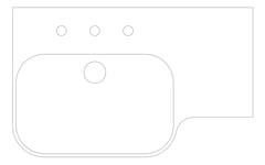 Plan Image of Basin WallHung Galvin GalvinAssist Accessible Left